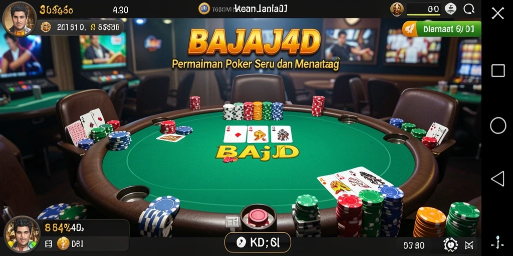 Tampilan gameplay Poker yang mendebarkan di BAJAJ4D.