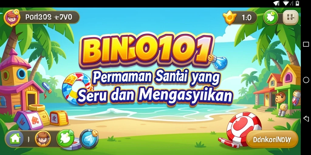 Tampilan layar permainan BINGO101 yang ceria dan interaktif.