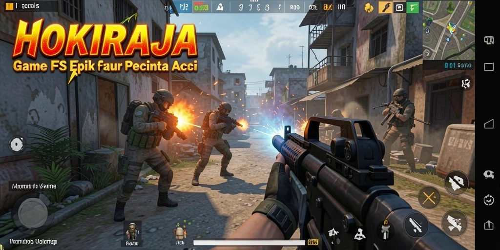 Tangkapan layar aksi intens dari gameplay HOKIRAJA.