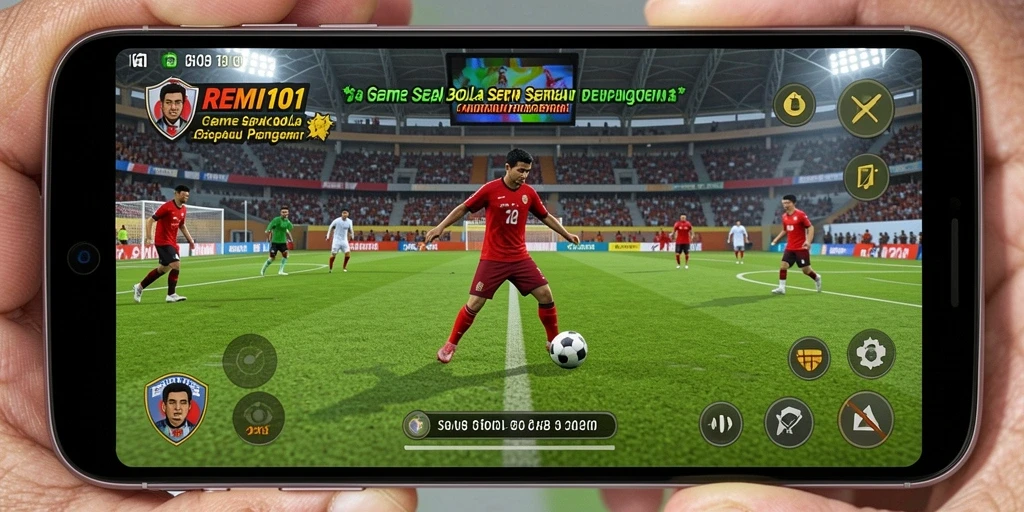 Tangkapan layar REMI101 menampilkan momen seru dalam pertandingan sepak bola.